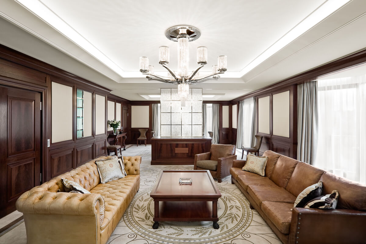 luxury apartment wood interior london