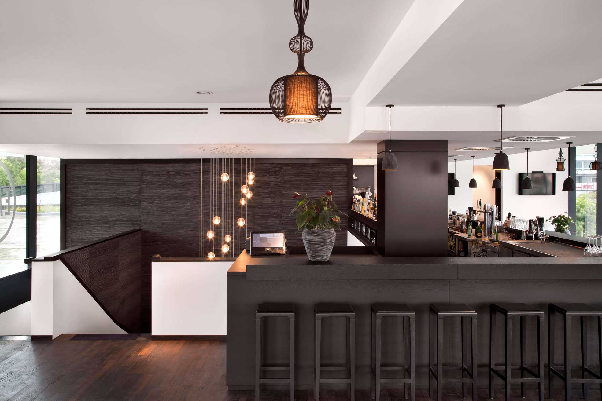 luxury restaurant wood interior 1