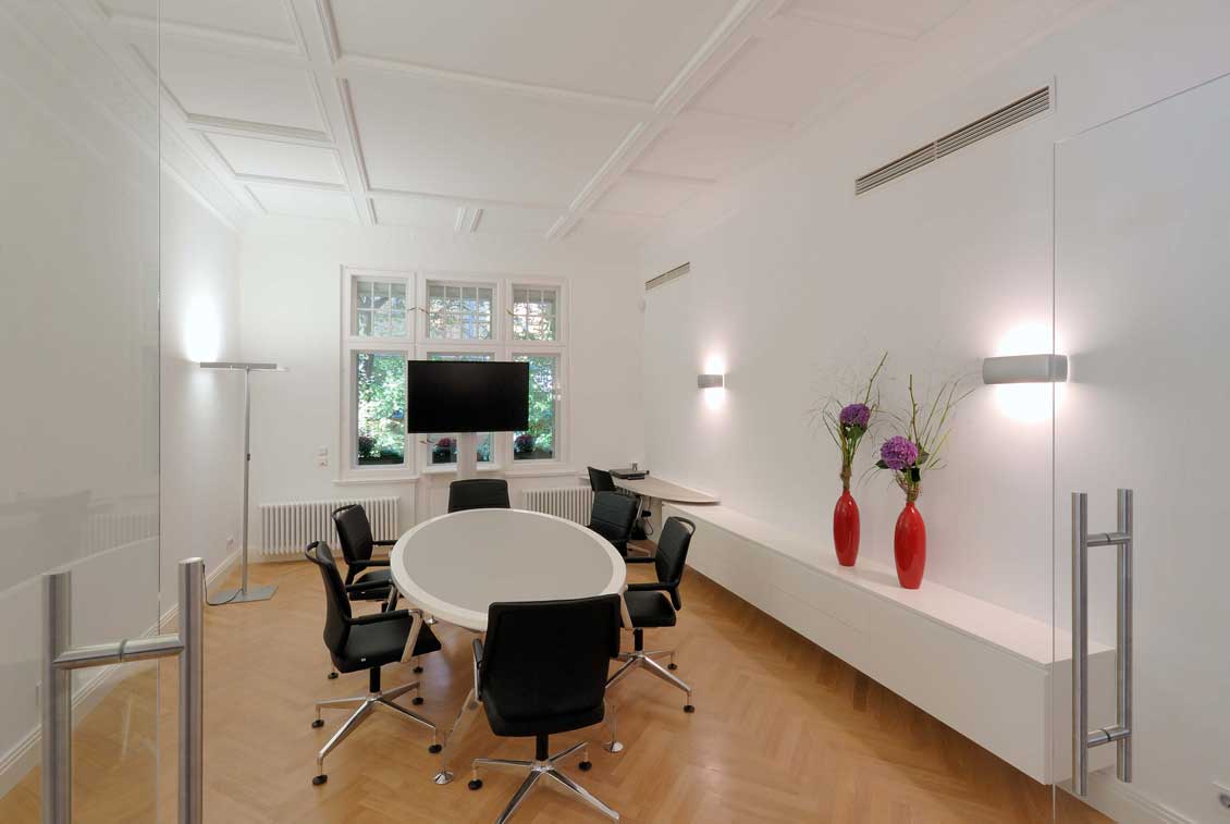 modern office reception area